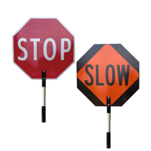 Stop Slow Sign Paddles School Crosswalk